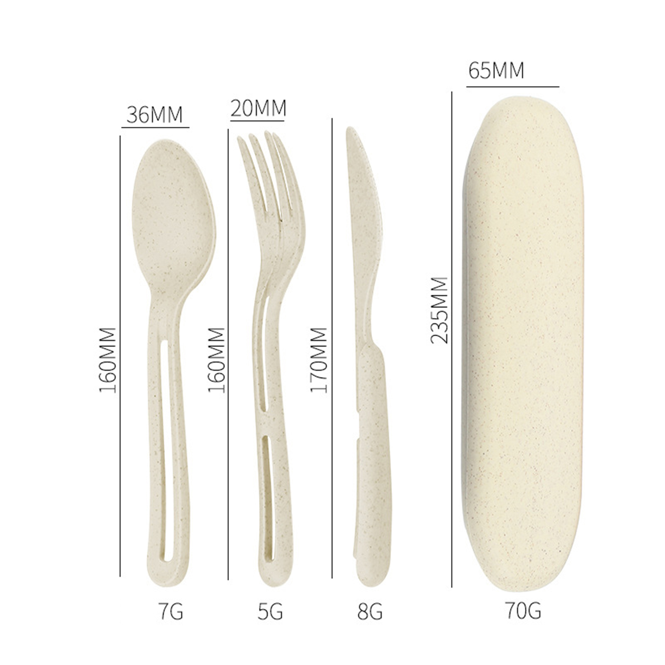 Wheat Straw Portable Cutlery - Travel Camping Cutlery Set – ECOOH2
